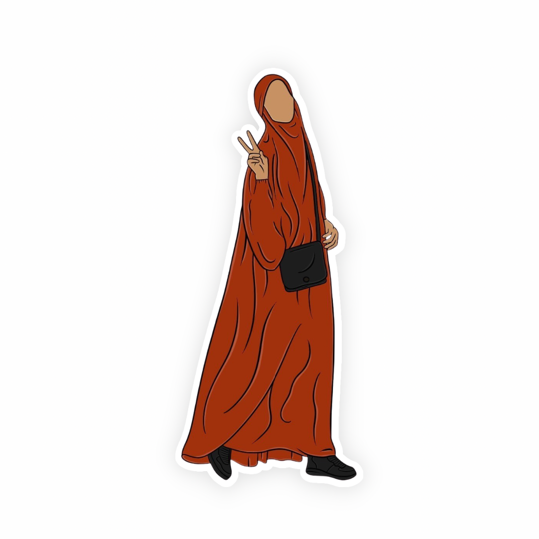 Hijabi (Orange) Sticker