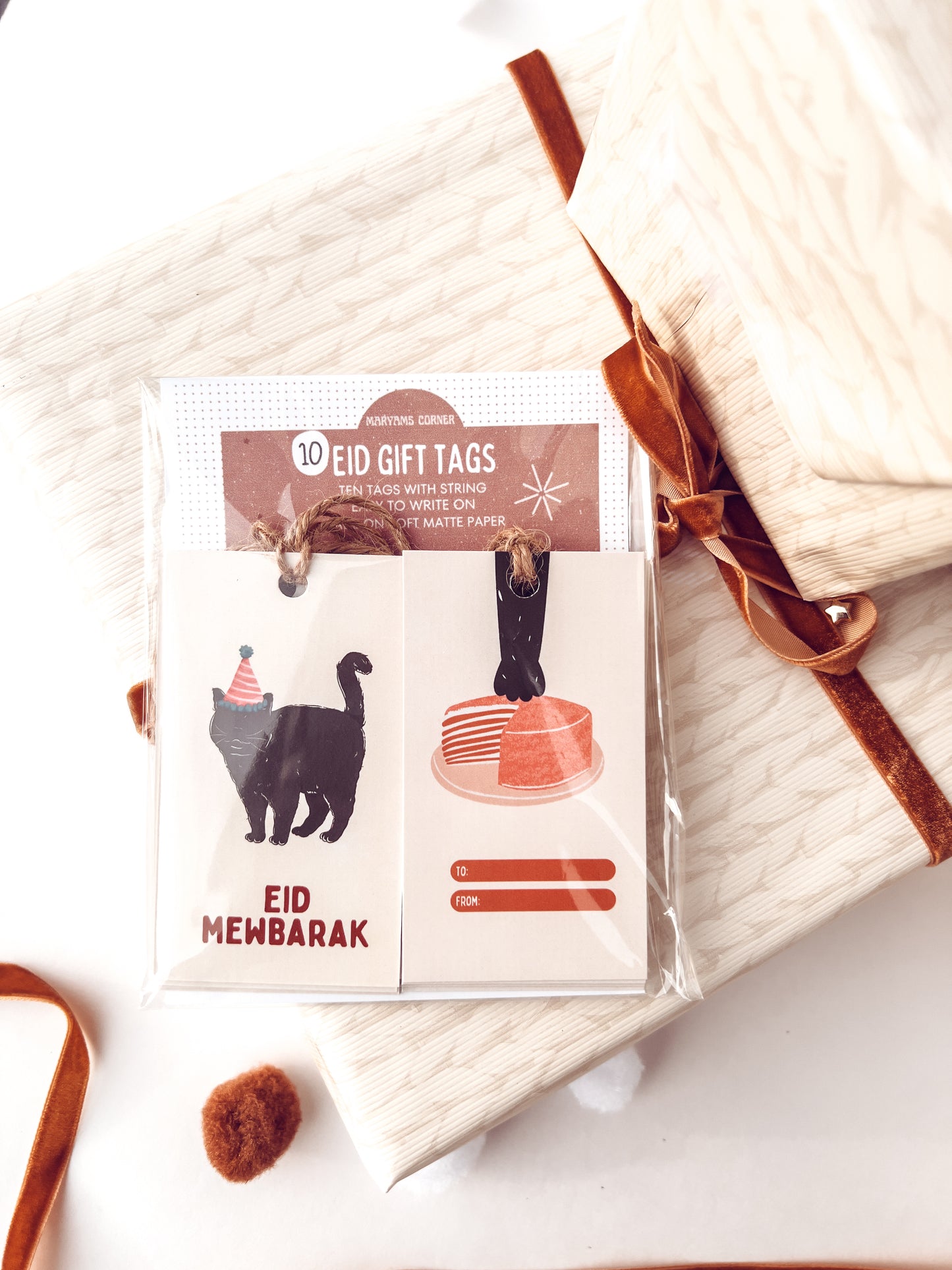 10 Cat Eid Gift Tags Set