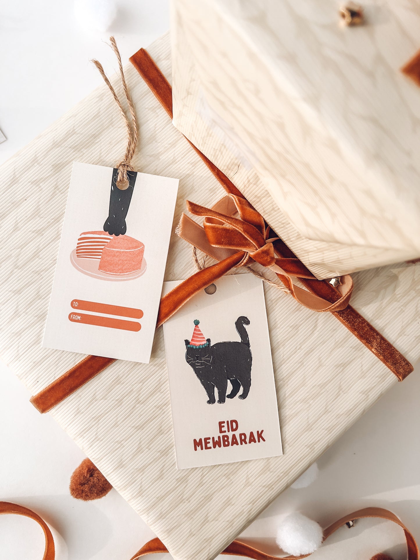 10 Cat Eid Gift Tags Set