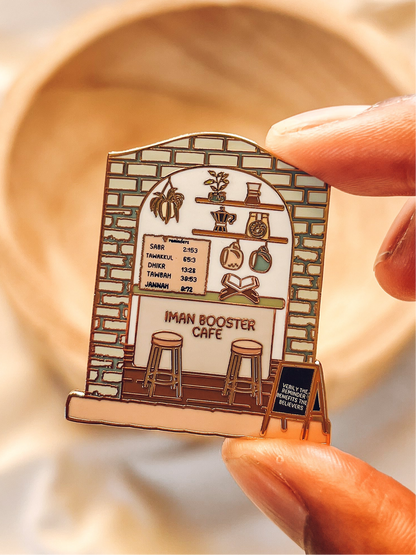 Iman Booster Booth Enamel Pin