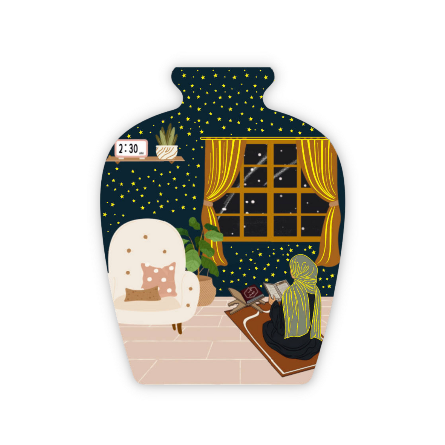 Night Prayer Gold Foiled Sticker