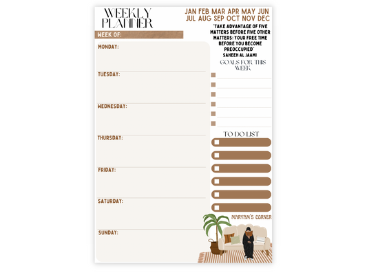 Weekly Planner Notepad