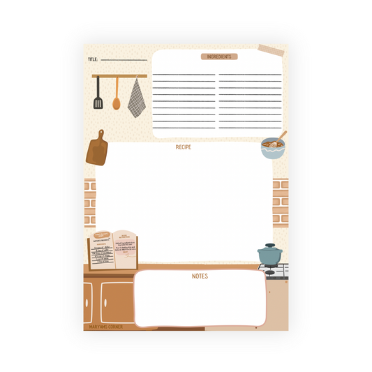 Recipe Notepad Notebooks & Notepads – MARYAMSCORNER