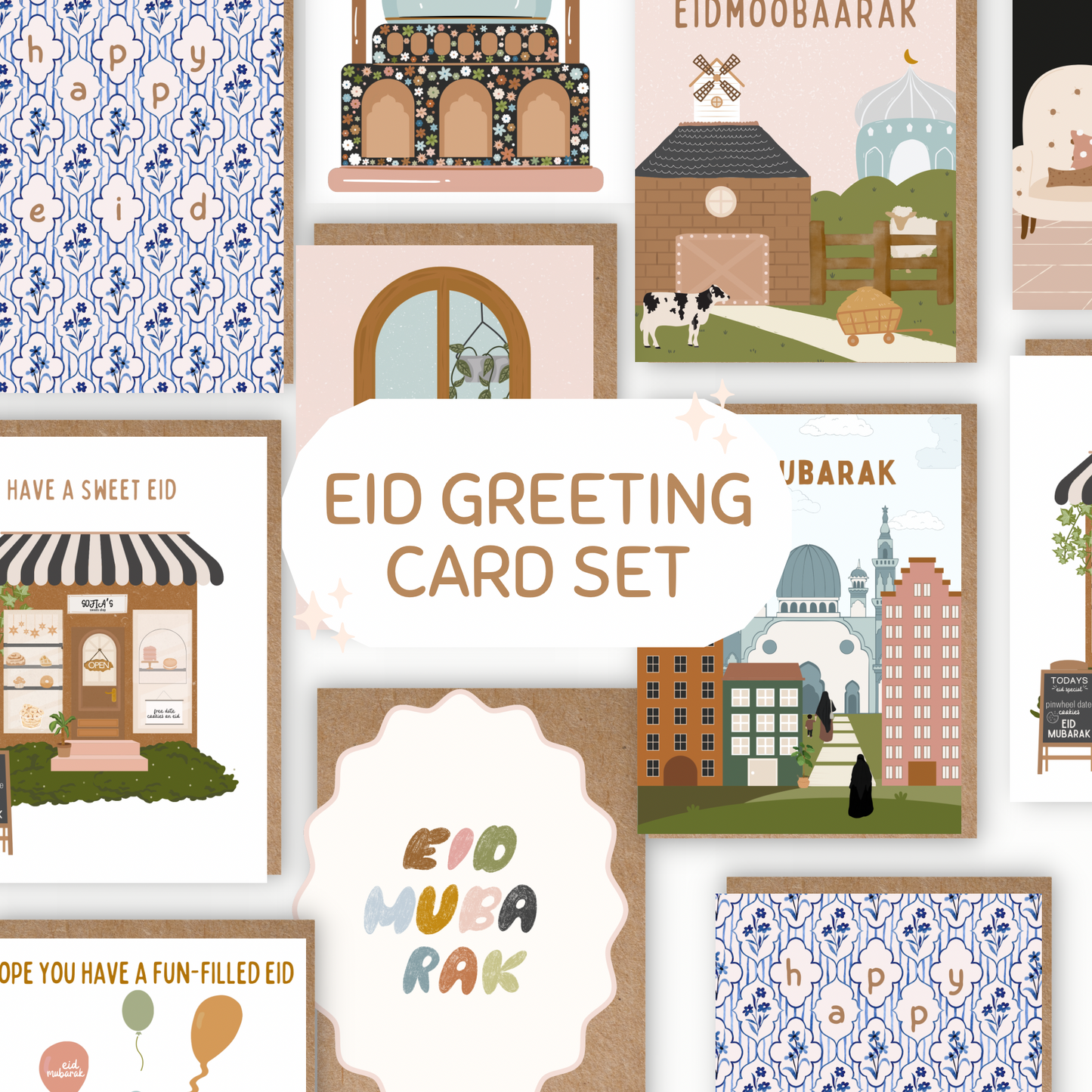 Eid Greeting Card Set