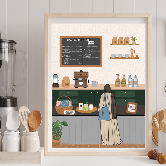 Iman Booster Cafe Art Print