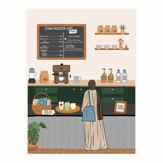 Iman Booster Cafe Art Print