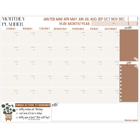 "Imperfect" Monthly Planner Notepad