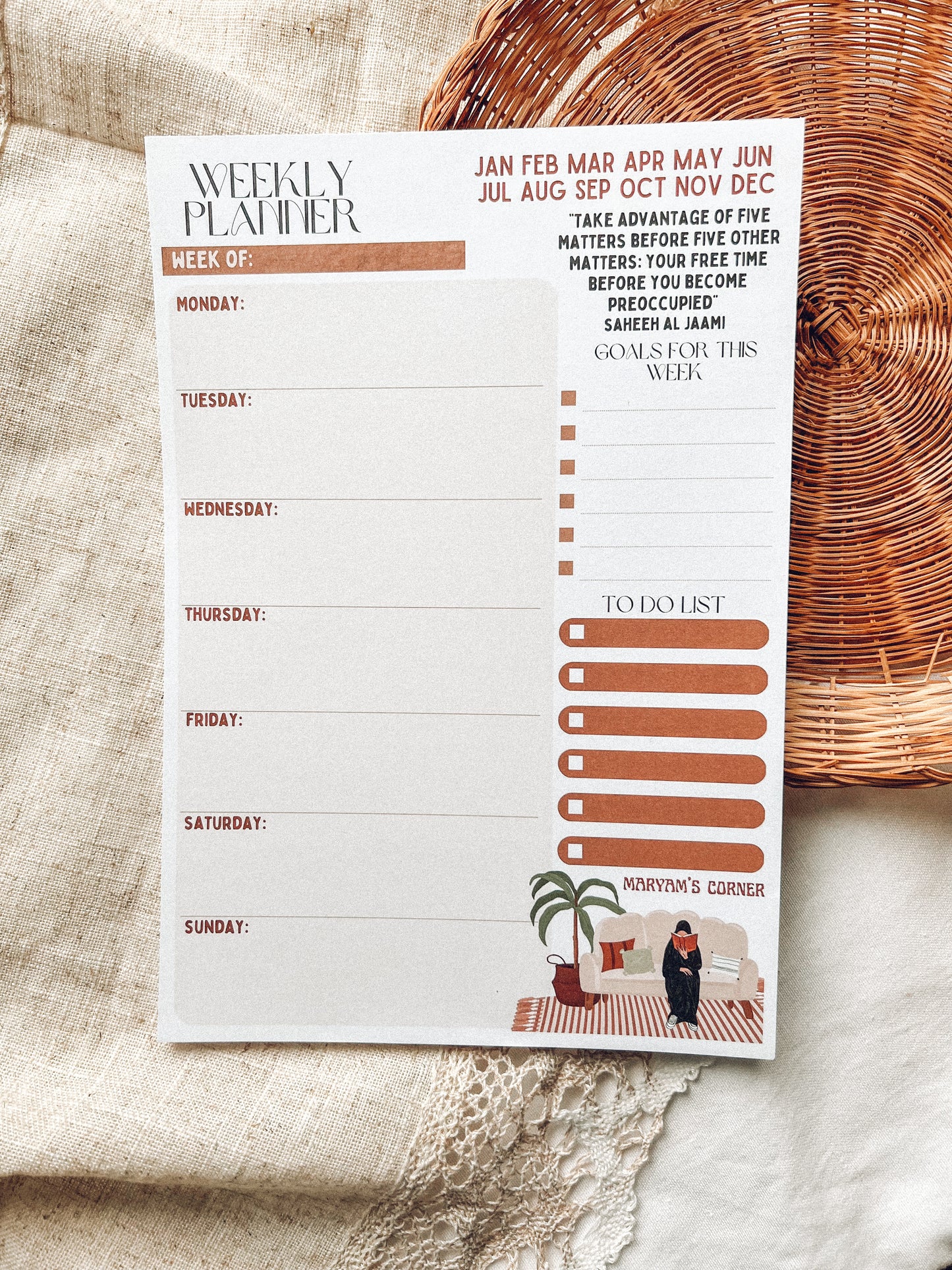 Weekly Planner Notepad