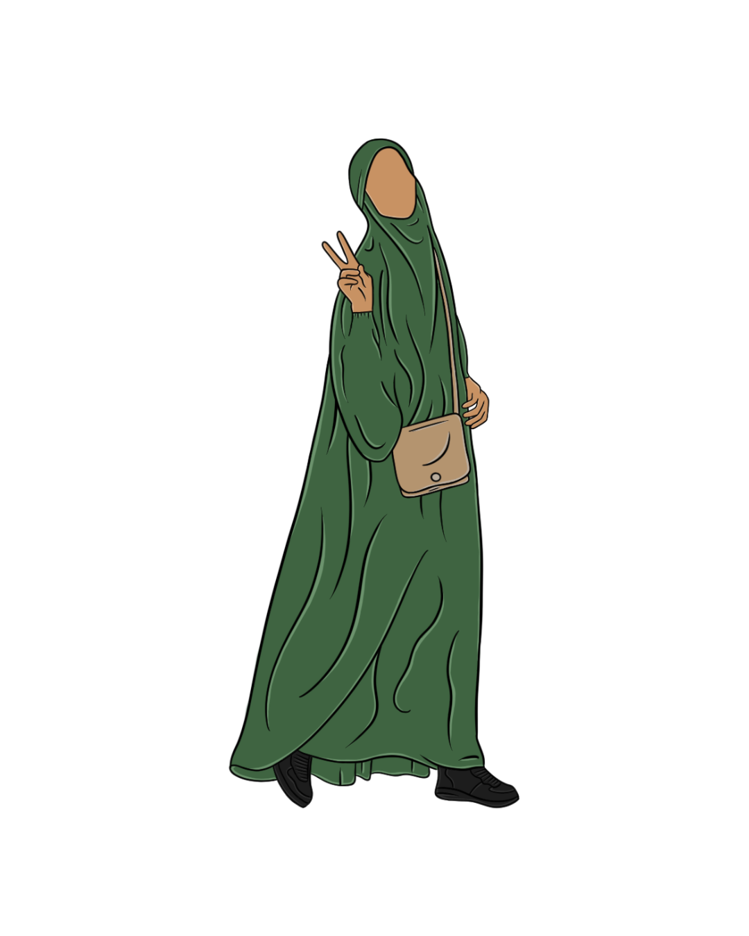 Hijabi (Green) Sticker
