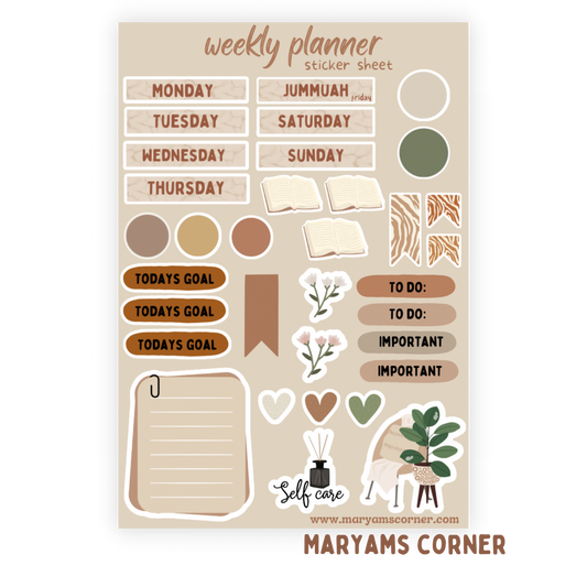 Weekly Planner Sticker Sheet