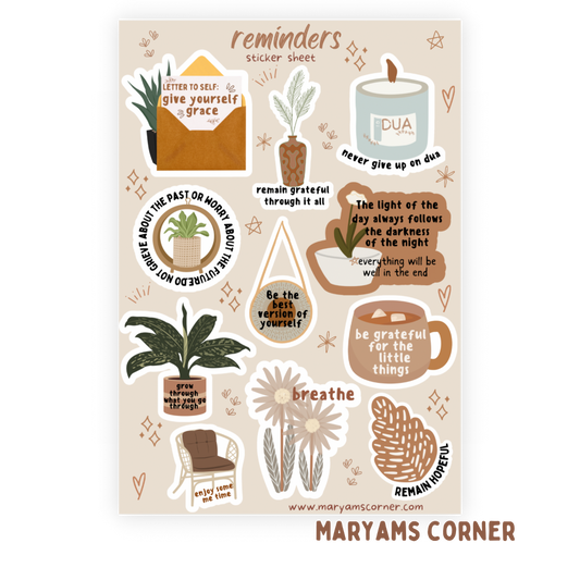 Reminders Sticker Sheet