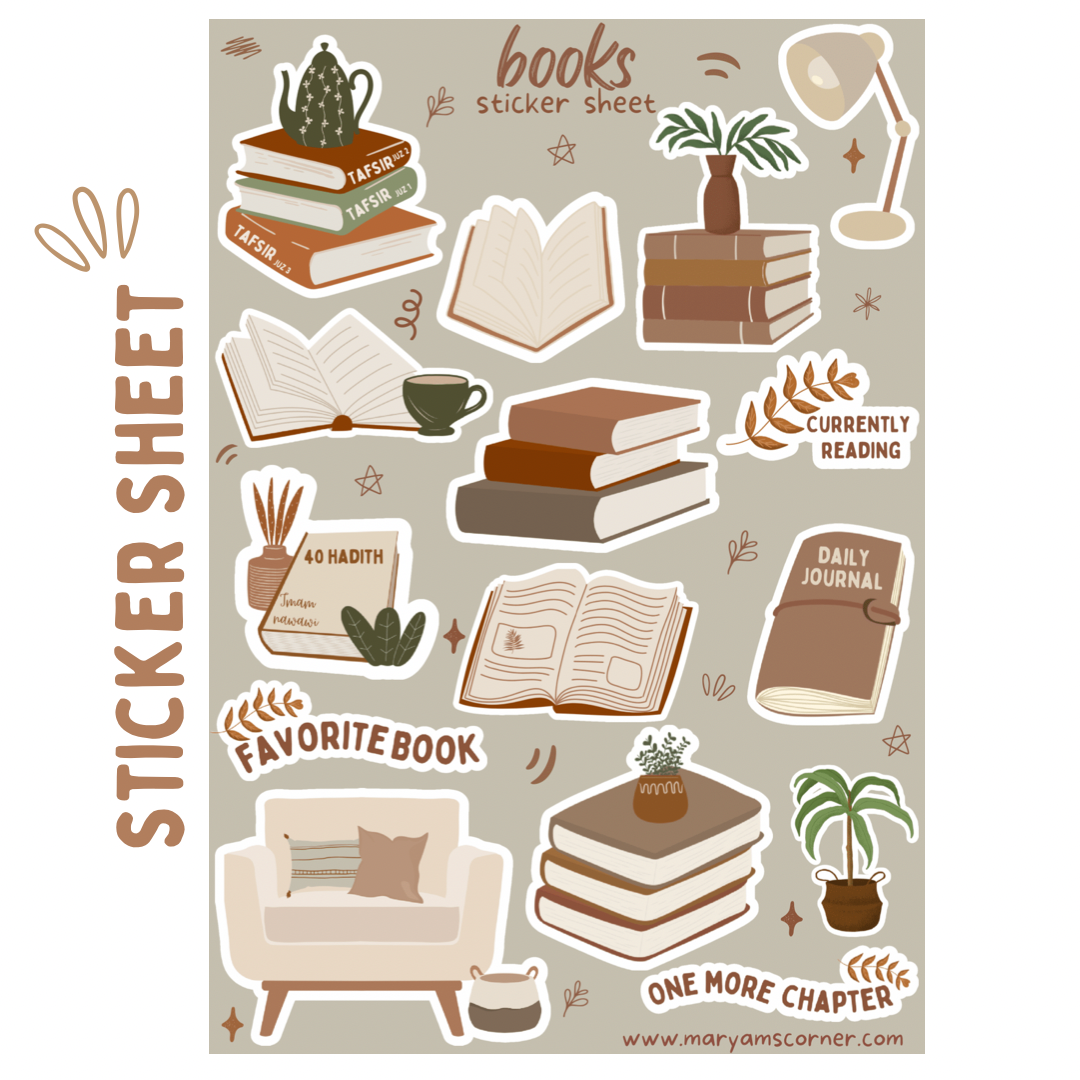 Books Sticker Sheet