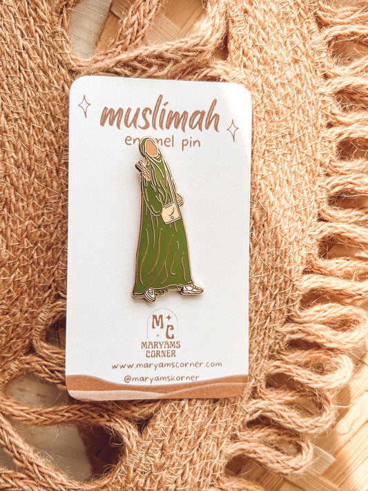 Green Jilbab Enamel Pin